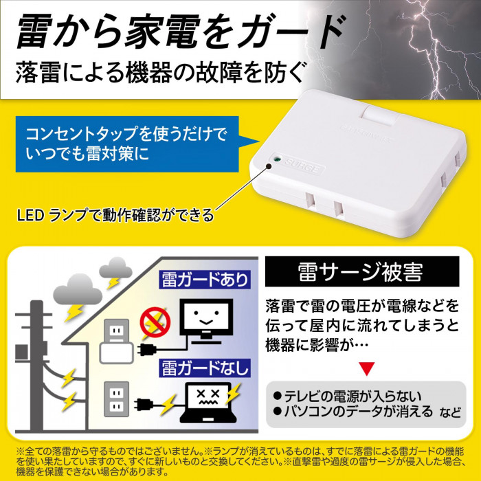 雷から家電をガード