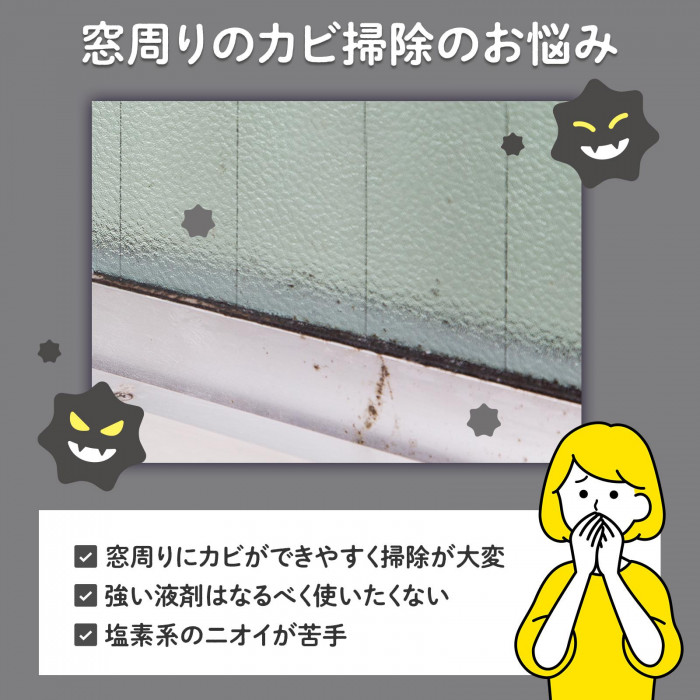 窓周りのカビ掃除のお悩み