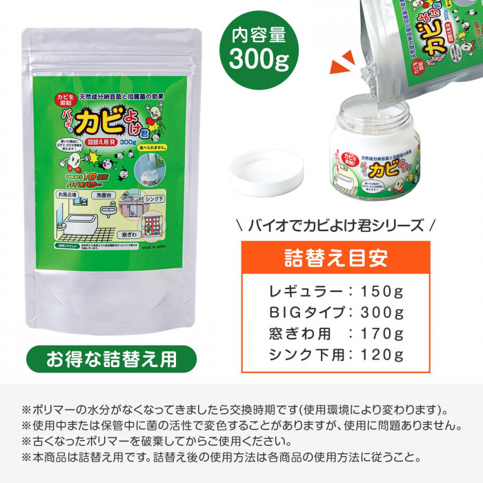 詰替え目安、使用上の注意