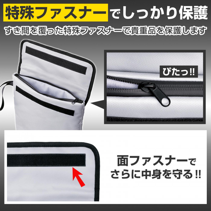 特殊ファスナーでしっかり保護