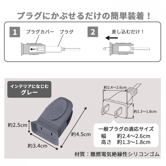 プラグにかぶせるだけの簡単装着!