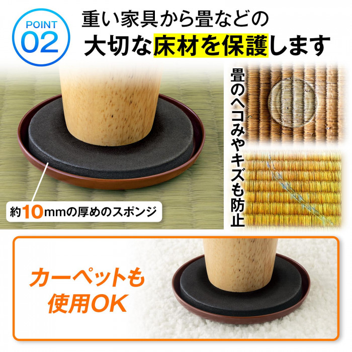 重い家具から畳などの大切な床材を保護
