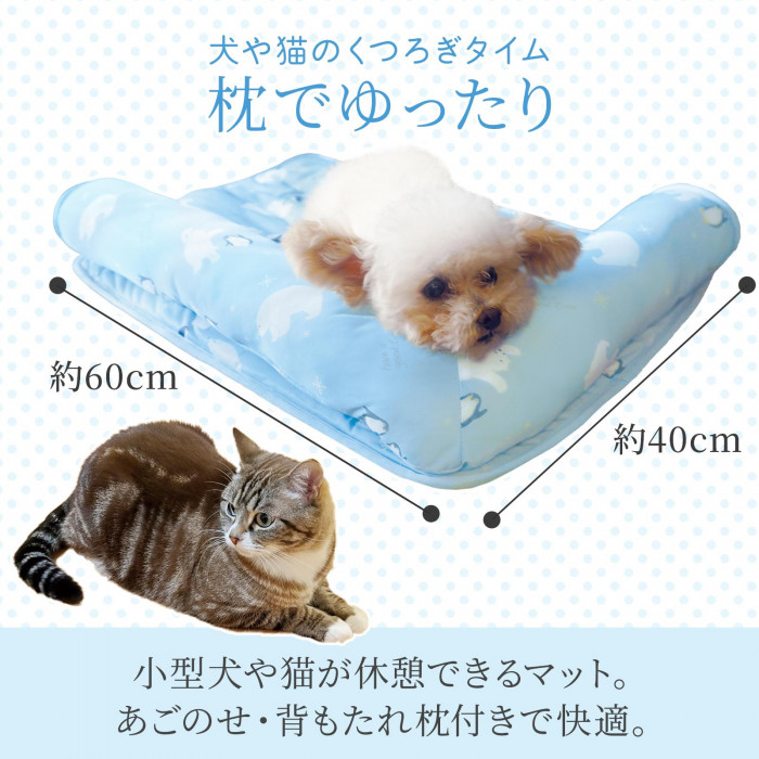 犬や猫のくつろぎタイム　枕でゆったり