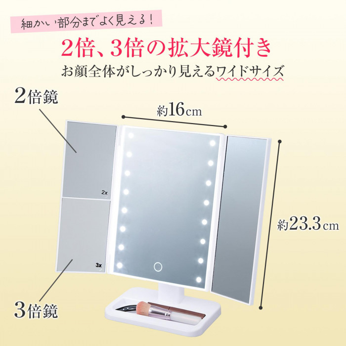 2倍、3倍の拡大鏡付き