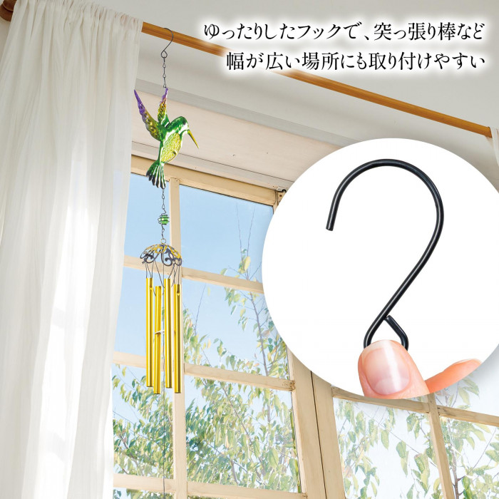 飾りガラスの風鈴 ハチドリ ウィンドチャイム チャイム 玄関チャイム