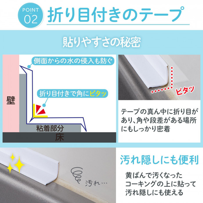 折り目付きのテープ