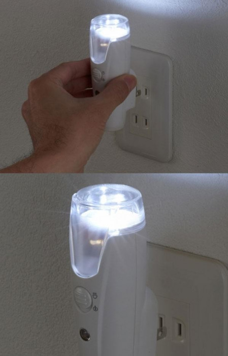 充電式なので、コンセントから外すと懐中電灯として使用できます。