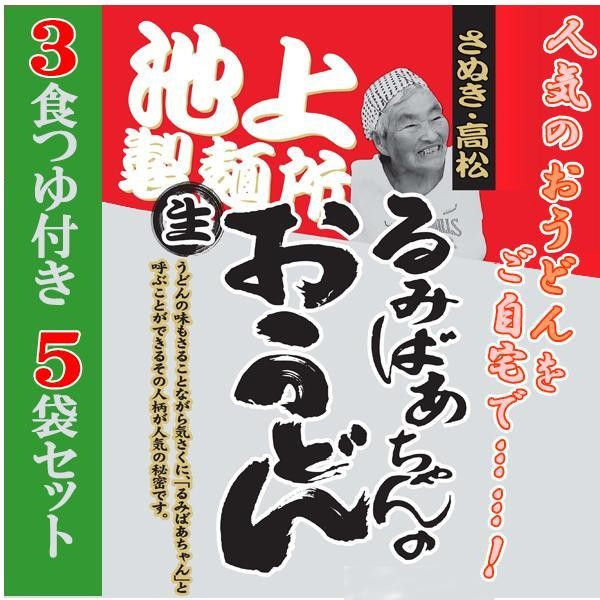 池上製麺所 るみばあちゃんのうどん 3食つゆ付き 5袋セット キャンセル返品不可 :1070988:エルモッサ - 通販 - Yahoo!ショッピング