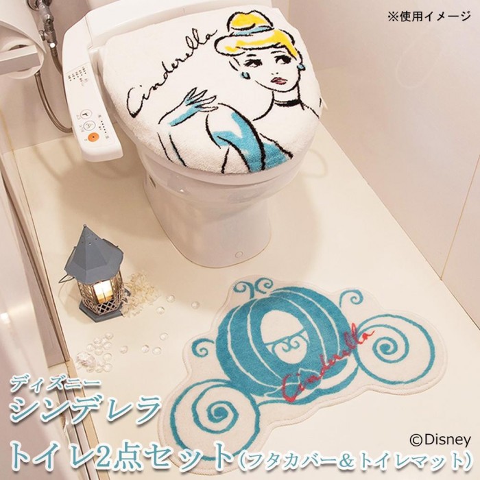 トイレ2点セット フタカバー トイレマット ディズニー セール 登場から人気沸騰 シンデレラ Ndy 16