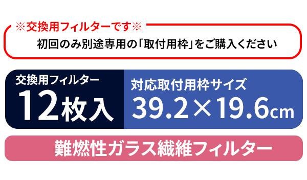 東洋機械 難燃性ガラス繊維 レンジフードフィルター 39.2×19.6 交換用