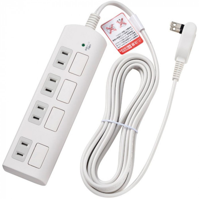 まとめ得 ELPA(エルパ) 耐雷サージ フラットスイッチ付タップ 4個口3m ホワイト WBS-LS403F(W) x [3個] /a