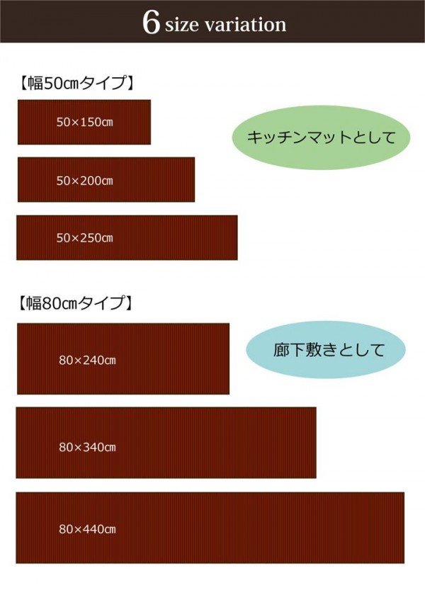 ふるさと納税 廊下敷き 竹 同梱・代引き不可 バンブー 『ユニバース』 5315060 80×340cm ブラック 廊下用マット