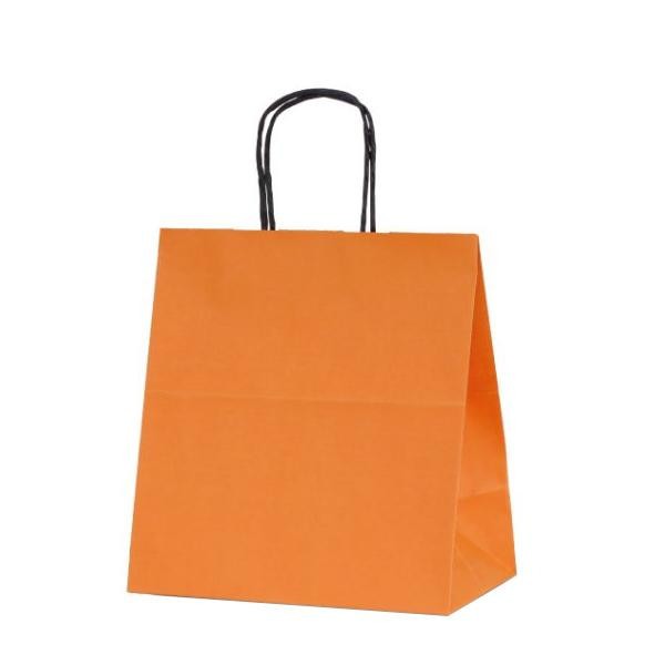 送料無料 T 5w 自動紐手提袋 紙袋 紙丸紐タイプ 0枚 オレンジ 至高 1684 260 150 280mm カラー