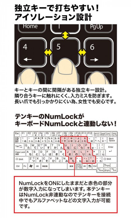 サンワサプライ 巻取りUSBテンキー NT-21UBK :1451330:お多福 - 通販