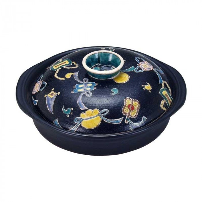 九谷焼 孝知作 9号土鍋 宝尽くし N152-13