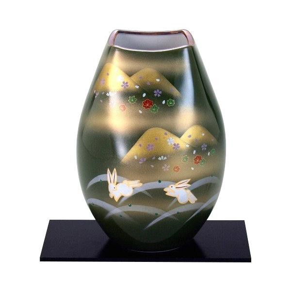 九谷焼 8号花瓶 吉野山兎 N168-08 一輪挿しの花瓶です 磁器ならではの とても滑らかな質感です