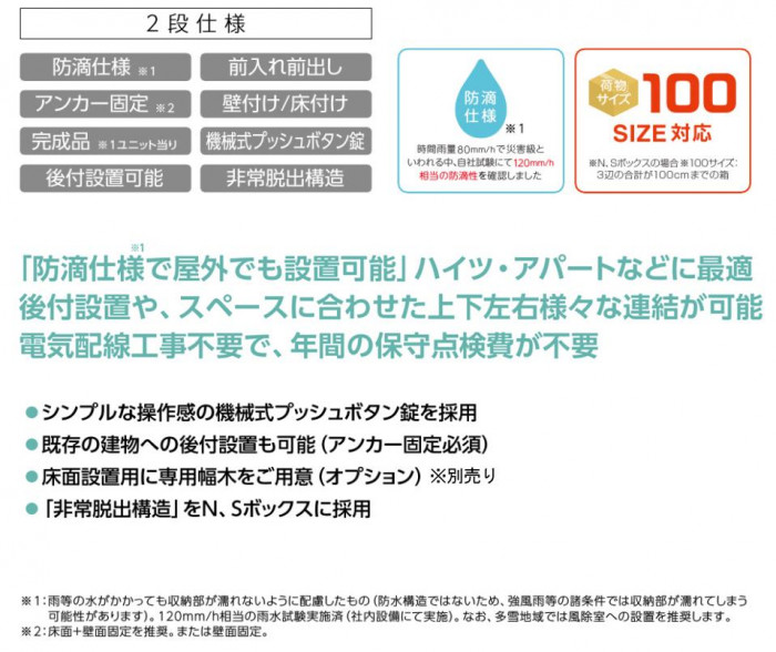 ダイケン 共有仕様宅配ボックス 前入れ前出し TBX-F2S-G ダークグレー