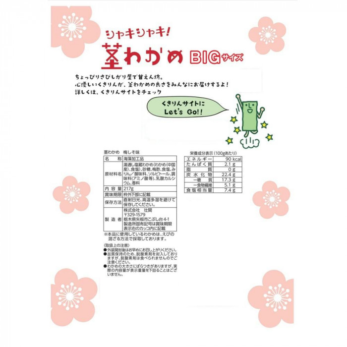 数量限定 壮関 くきりんの茎わかめ梅しそ味 Bigサイズ 260g 24袋 き 同梱 トレード 期間限定送料無料 Www Thedailyspud Com