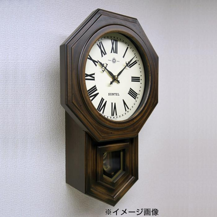 さんてる 日本製 ボンボン振り子時計(ローマ文字) SQ02-R 八角渦ボン 