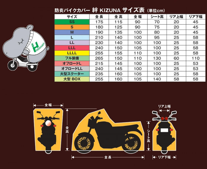 平山産業 必ず購入前に仕様をご確認下さい バイクカバー 絆 オフロード