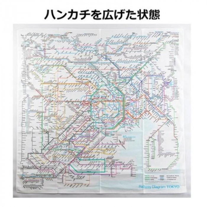 東京カートグラフィック 鉄道路線図 ハンカチ首都圏英語 RHSE : QUOLI