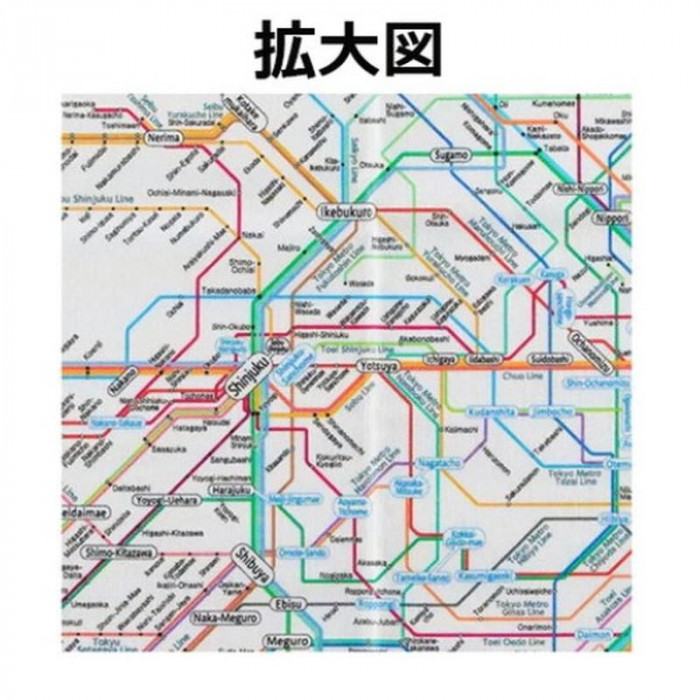 東京カートグラフィック 鉄道路線図 ハンカチ首都圏英語 RHSE : QUOLI