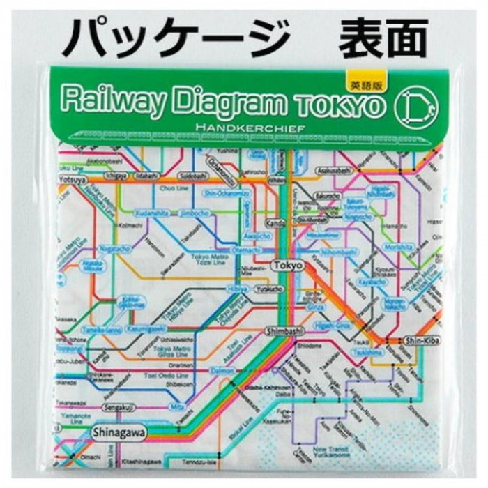 東京カートグラフィック 鉄道路線図 ハンカチ首都圏英語 RHSE : QUOLI