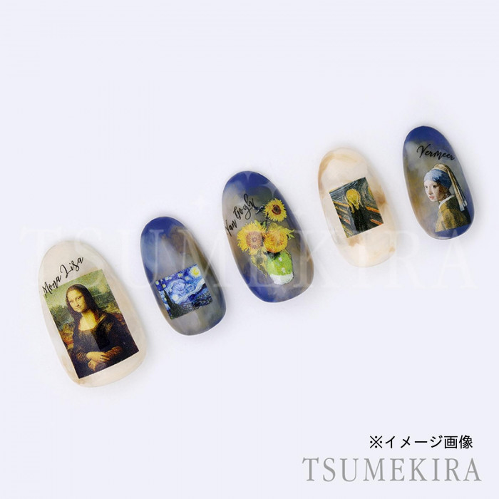 ネイル シール アート 爪 セルフネイル コラージュ 有名絵画 かわいい