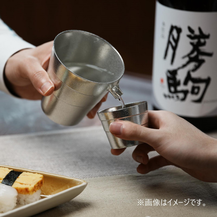 銀雅堂 静波 SHIZUNAMI 錫製 片口1個・ぐい呑み2個セット