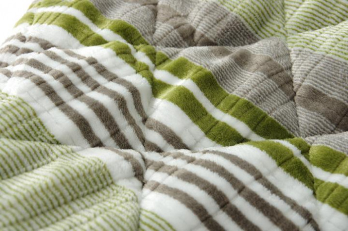 カジュアル ストライプ柄 こたつ布団 ハイタイプ用 グリーン 約225