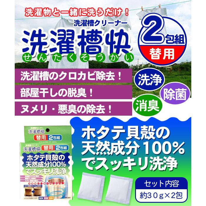 洗濯槽快 替用 2包組 ネコポス出荷 送料無料 洗濯機 洗濯漕クリーナー せんたくそう 洗剤 お手入れ 掃除 洗浄 :ko-1819bs:良いもの本舗  - 通販 - Yahoo!ショッピング