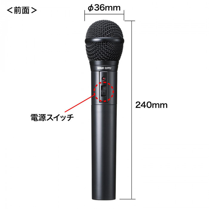サンワサプライ ワイヤレスマイク MM-SPAMP4/7用 MM-SPHMW4 : 通販奉行