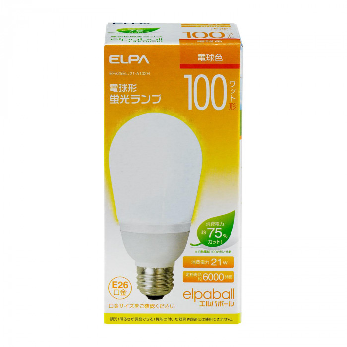 電球形蛍光灯A形 100W形 EFA25EL/21-A102H : ブングショップヤフー店 