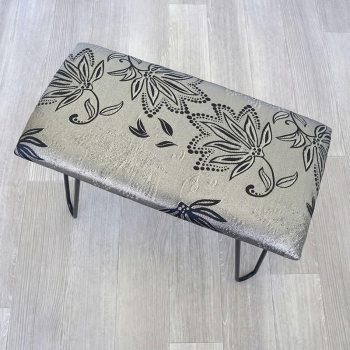 モダンスツール ベンチ 椅子 シルバー＆ゴールド 1901BRL002 代引き