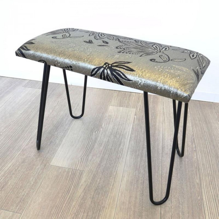 ★モダンスツール ベンチ 椅子 シルバー＆ゴールド アイアン 椅子 スツール モダンスツール ベンチ 椅子 シルバー＆ゴールド 1901BRL002 代引き