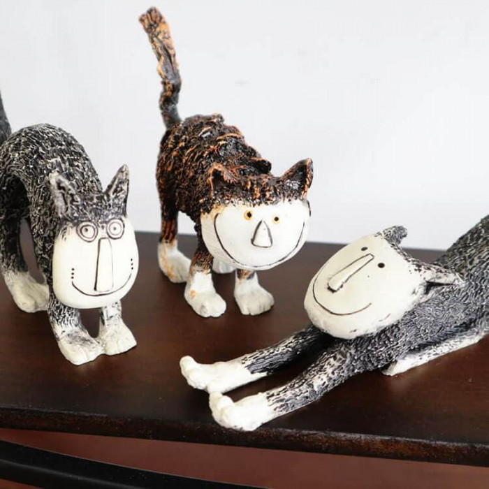 オブジェ 置物 ディスプレイ ネコ 6匹セット 1712HUN010 代引き不可