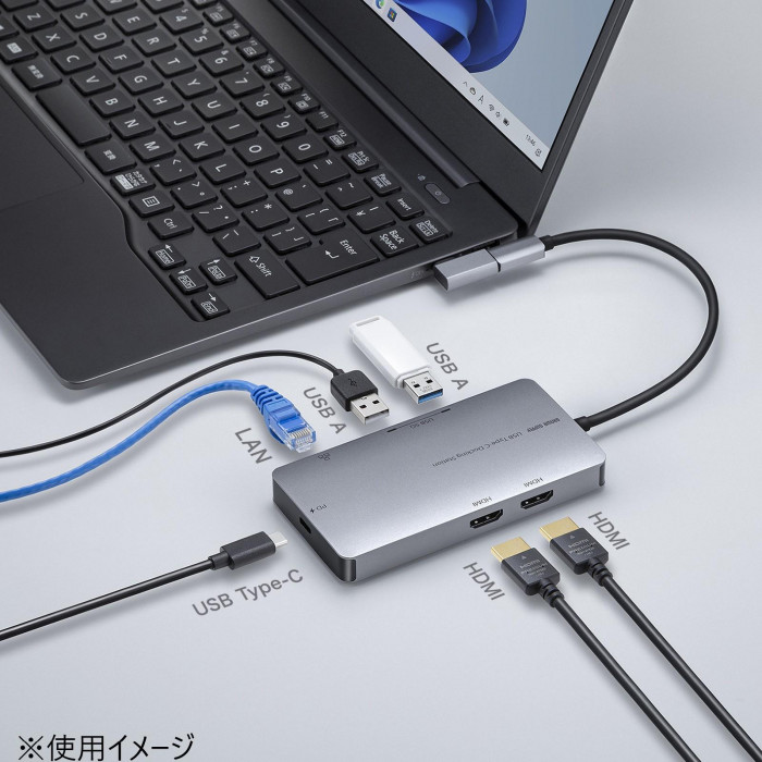 USB-DKM8S USB Type-C ドッキングステーション ドッキングステーション USB-C HDMI 4K L型アダプタ USB PD100W