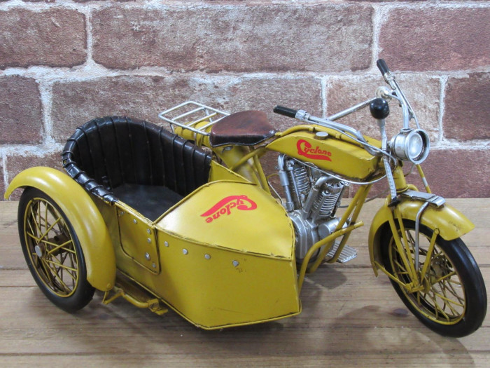 ブリキのおもちゃ(side car yellow) 27527 : ブングショップ