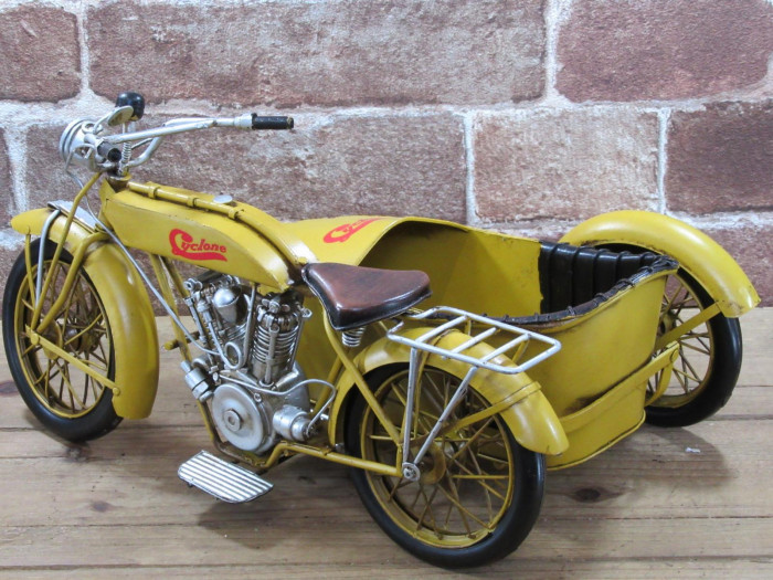 ブリキのおもちゃ(side car yellow) 27527 : ブングショップヤフー店