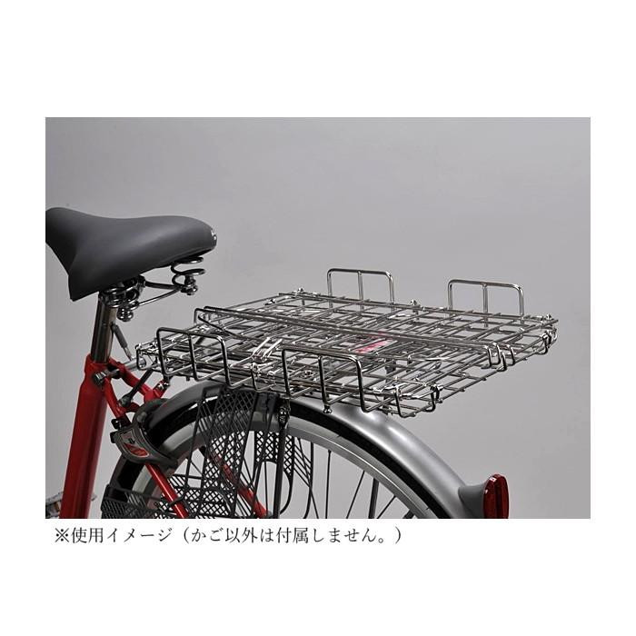 センタン工業 自転車カゴ 後ろ用 折りたたみ式バスケット シルバー SOT