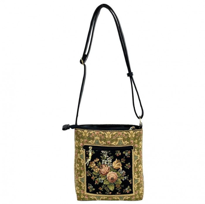 優美社 6013-00 ゴブラン織（ごぶらんおり） ショルダーバッグ ブラック |b03 優美社 6013-00 ゴブラン織（ごぶらんおり） ショルダーバッグ