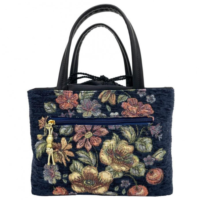 優美社 6019-00 ゴブラン織（ごぶらんおり） ハンドバッグ ネイビー
