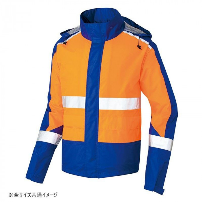 送料無料  アイトス レインウエア(男女兼用)(FS-1110) オレンジ×ネイビー SS 56206  基本性能充実のベーシックモデル、高視認性レインウエア アイトス レインウエア(男女兼用)(FS-1110) オレンジ×ネイビー 6L