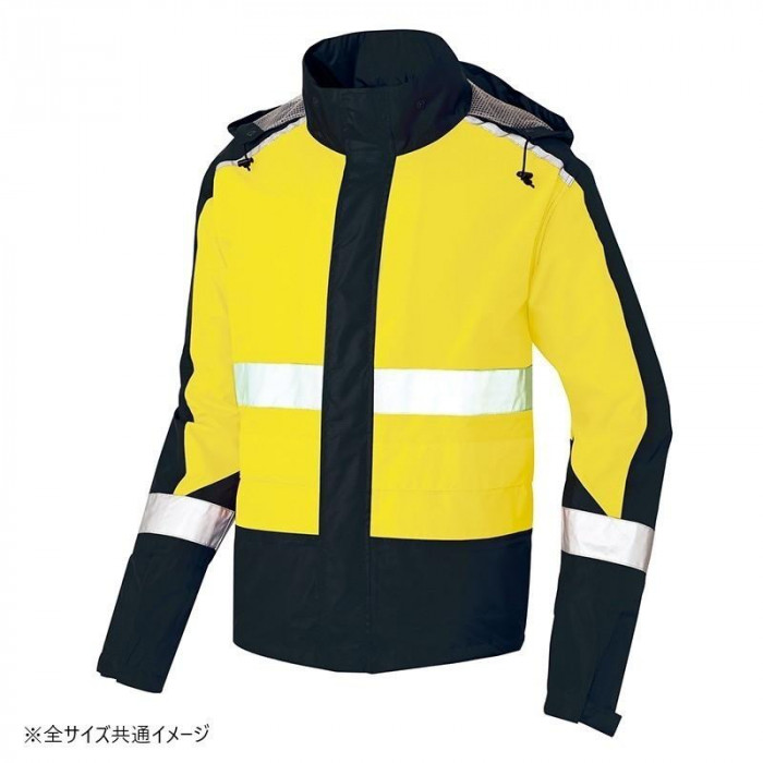 アイトス レインウエア(男女兼用)(FS-1110) イエロー×ブラック 3L