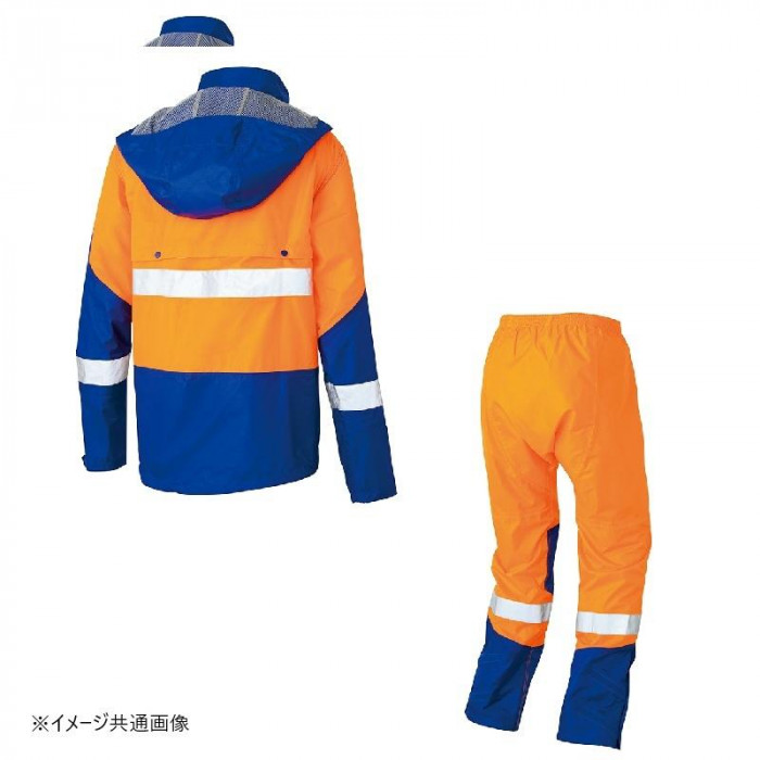 アイトス レインウエア(男女兼用)(FS-1110) オレンジ×ブラック 6L