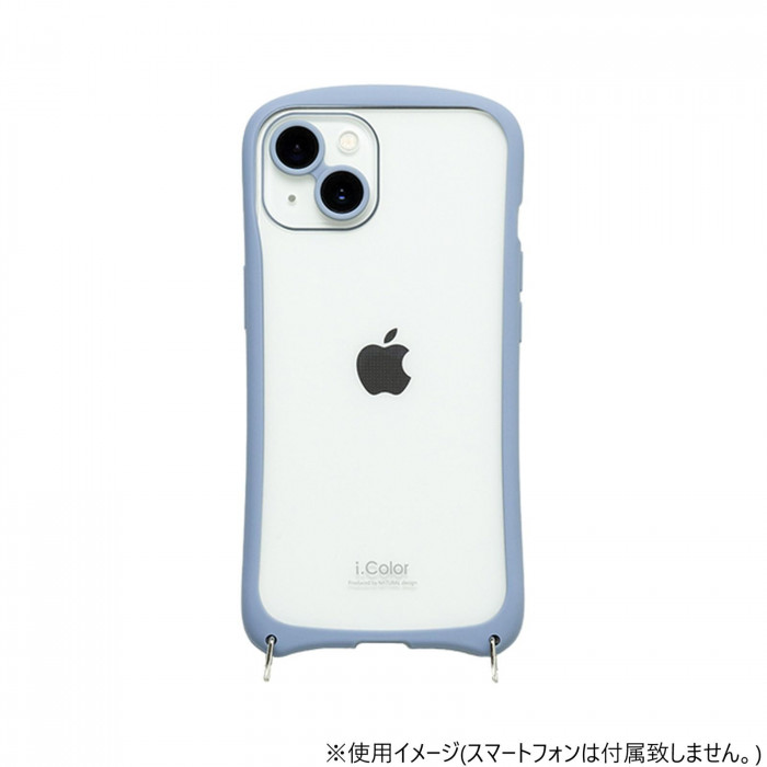 iPhone15/14兼用背面型ケース i.Color Sky Blue iP23-61-ICSH02