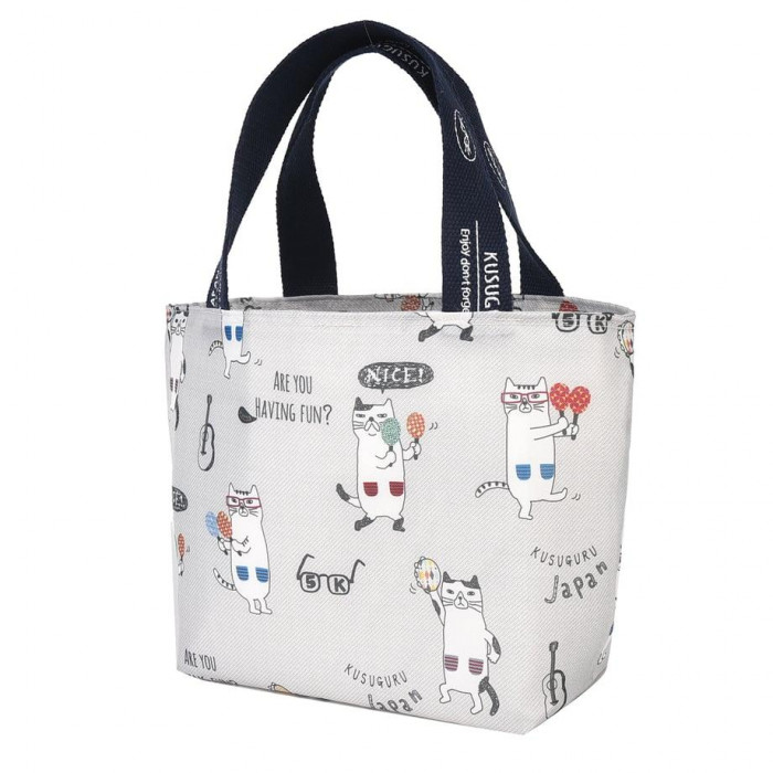 ゴマ　❣️保冷・保温　ランチトートバッグ　3点　猫パネル クスグルジャパン 保冷・保温バッグ 保冷・保温ランチバッグ ネコまる