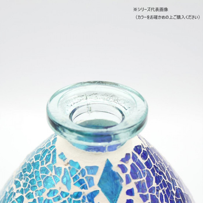 モザイク フラワーベース ターコイズブルー 13025890118 : fika 雑貨
