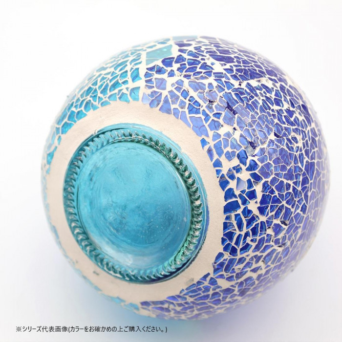 モザイク フラワーベース ターコイズブルー 13025890118 : fika 雑貨