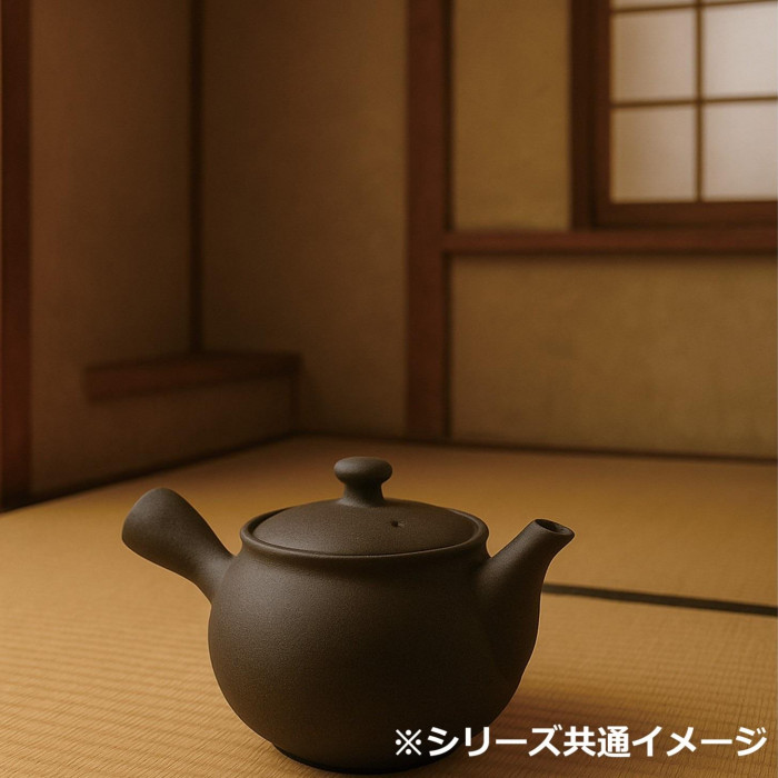 萬古焼 急須 梅彫 サークル網 深蒸し茶対応 紫泥 モダン お茶用品 陶器